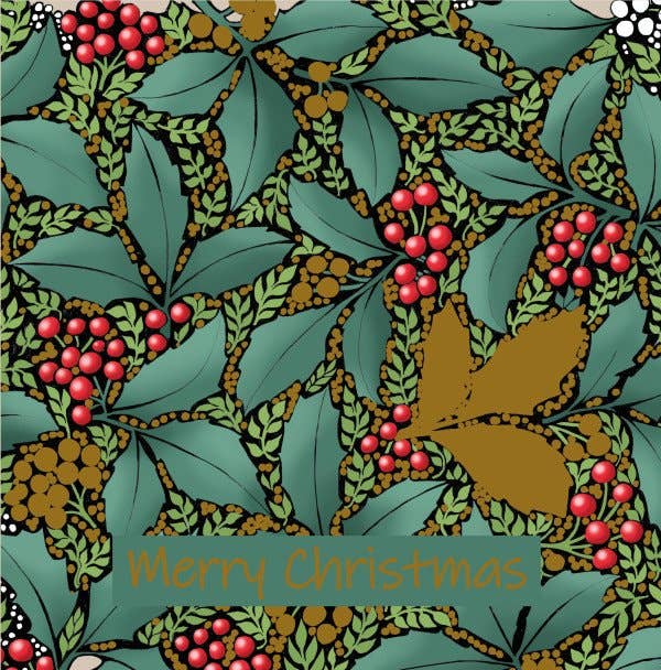 Alff a Bet Design - Vendita all'ingrosso Biglietti di auguri di Natale - Holly (laminato a macchie) - XE20420