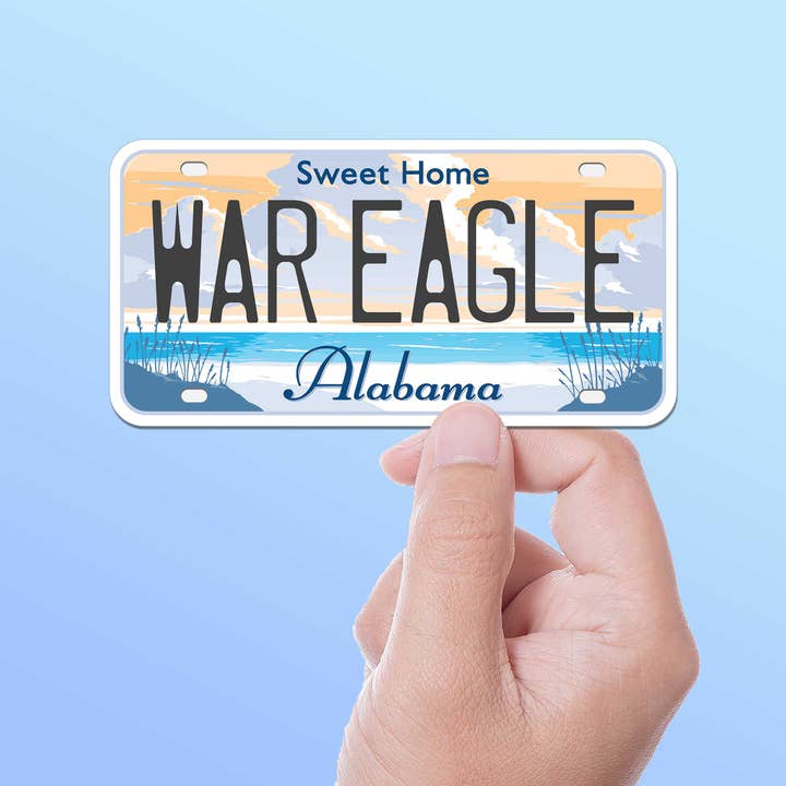 War Eagle Alabama Nummernschildaufkleber für den Großhandel von Sentinel Supply