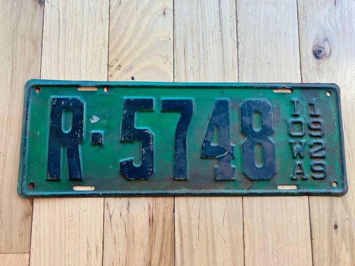 Plaque d'immatriculation de l'Iowa de 1929 pour la vente par RusticPlates