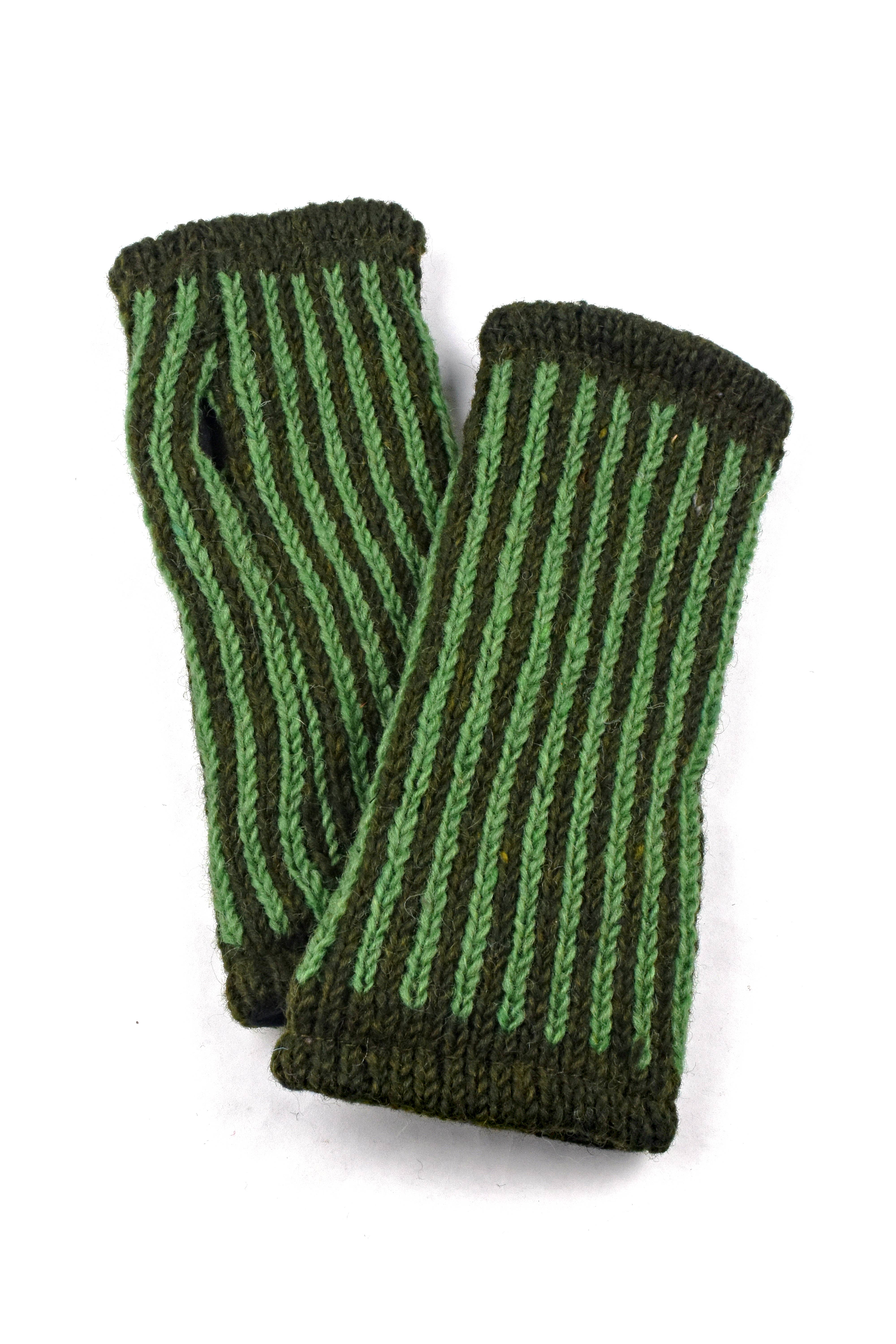 Nusantara Inc. - Wholesale Gloves - Women's - Wool Striped Wristlet-046581