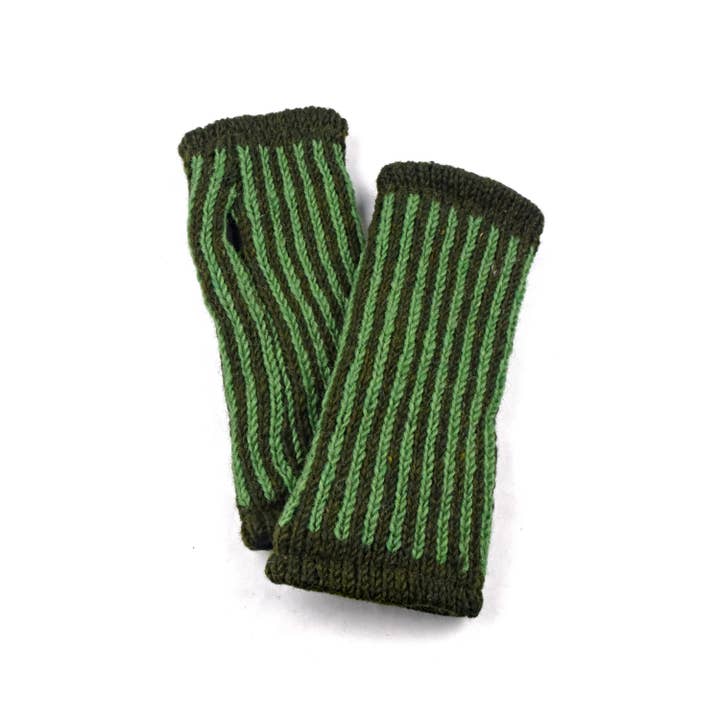Nusantara Inc. - Wholesale Gloves - Women's - Wool Striped Wristlet-046581