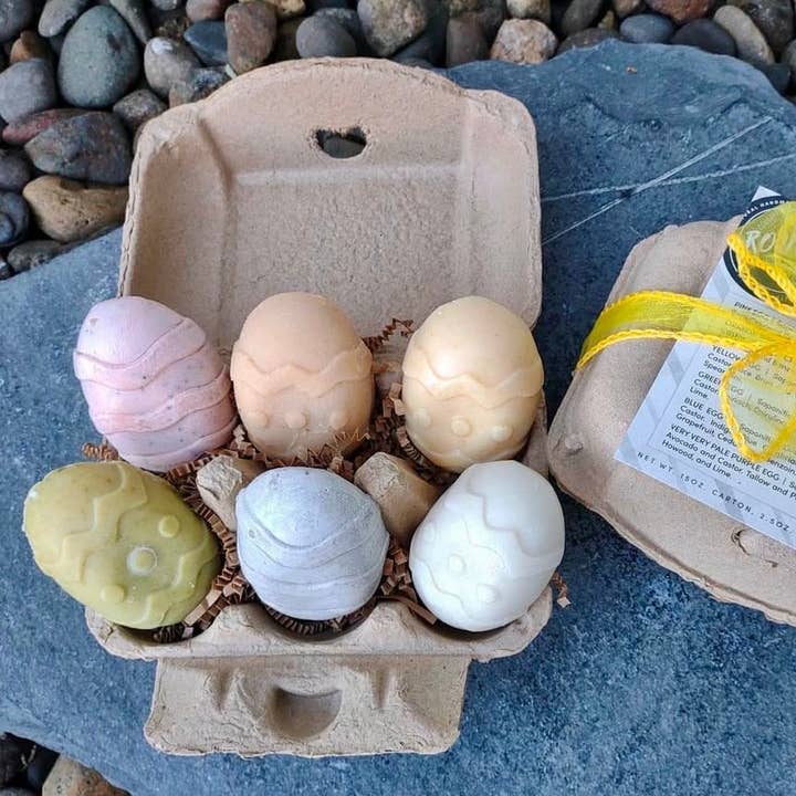 Easter Egg Soap Set - 1/2 dozen for wholesale by Rough Cut Soap and Sundries