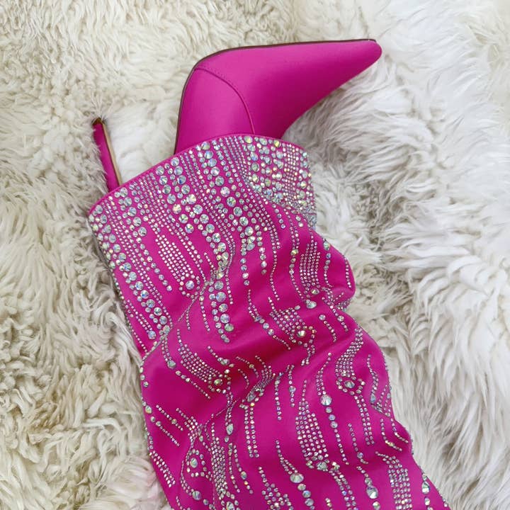 Pazzle - Wholesale Booties - Women's - CHALLENGE-101 Women's Rhinestone Heel Boot 5