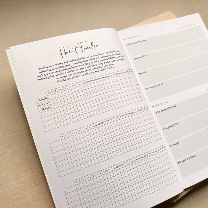 Três Paper Co - Wholesale Journal/Diary - Morning Thoughts Well-being Journal Gold Foiled5