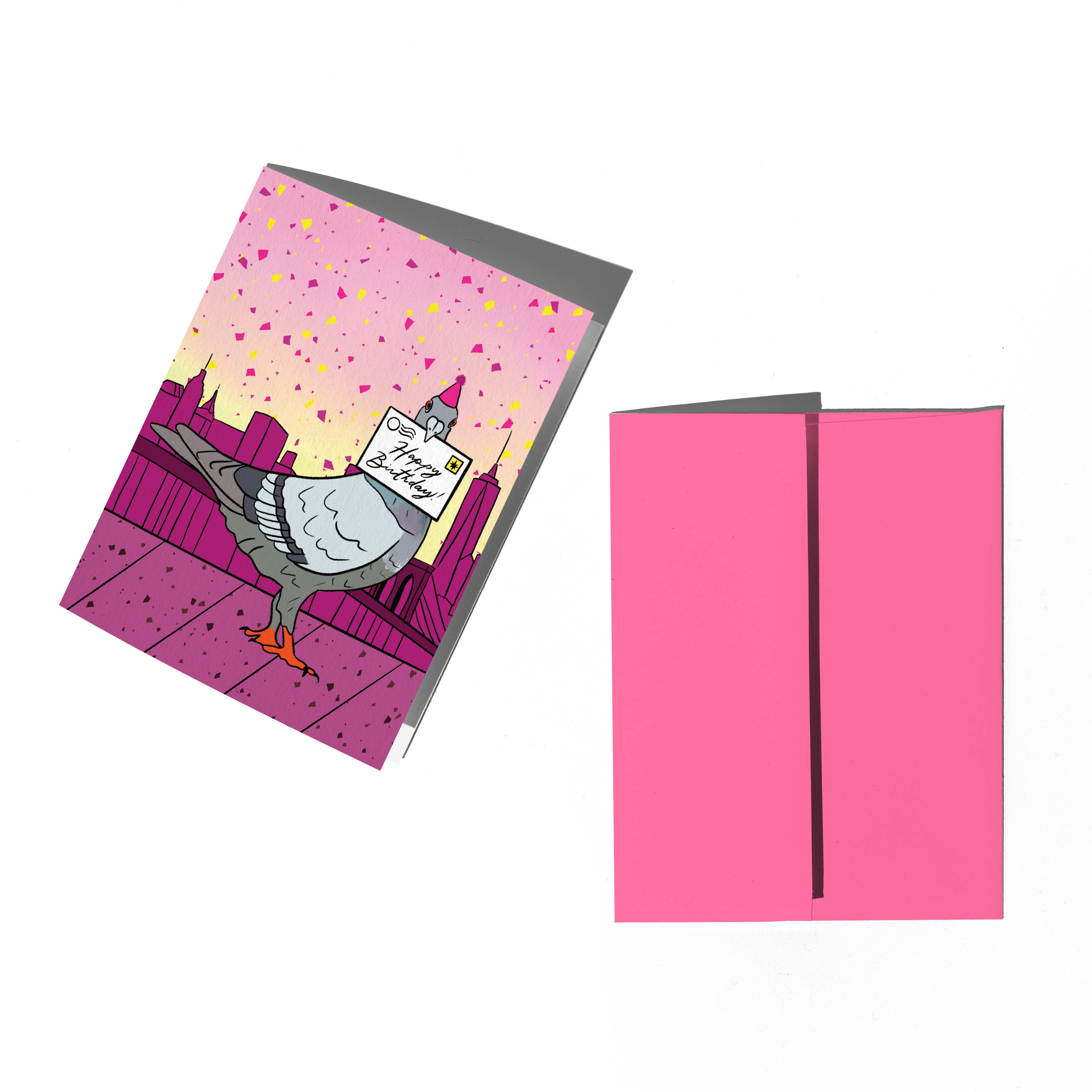 Boss Dotty Paper Co. - Wholesale Birthday Card - New York Pigeon Birthday Card1