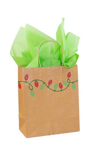 Store Supply Warehouse - Wholesale Gift Bag - Holiday Lights Christmas Paper Shopping Bags - Case of 1000