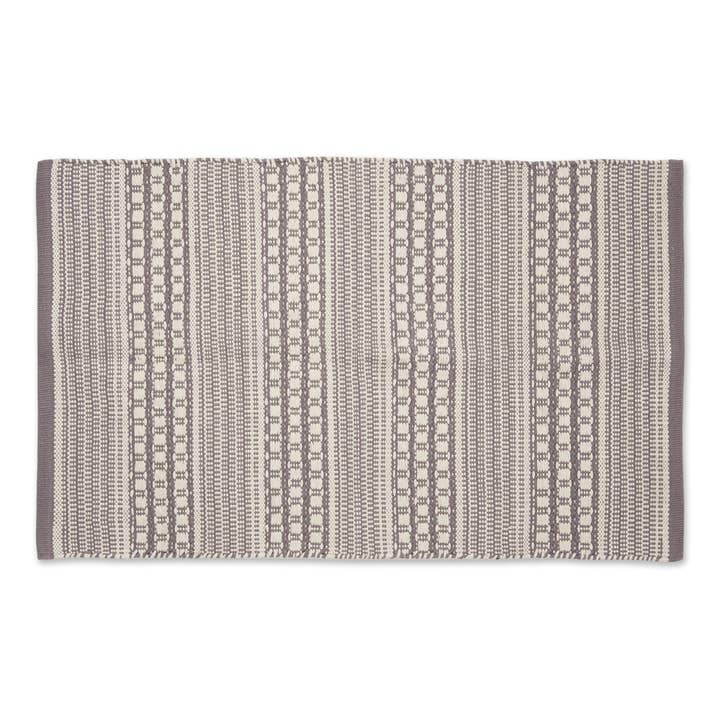 Gray Dobby Stripe Hand-Loomed Rug 2X3 Ft for wholesale by Welcome Home Unbeatable Deals