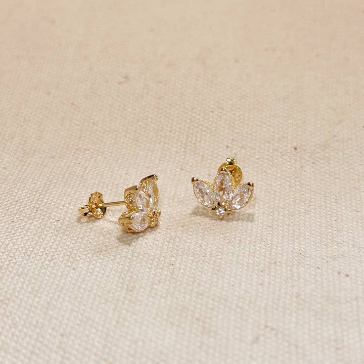 GoldFi - Wholesale Stud/Post Earrings - Vintage Lotus Flower Stackable Earrings