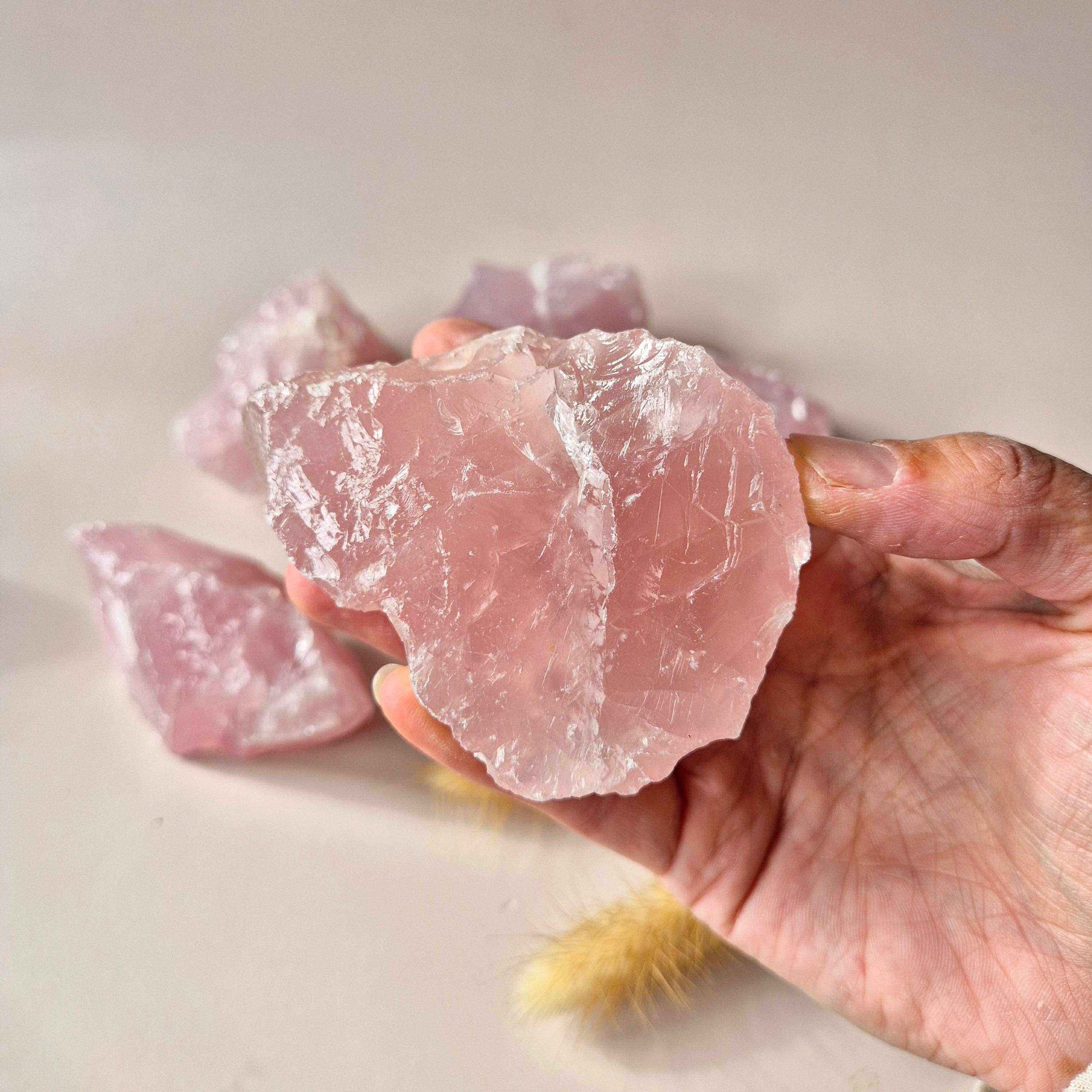Moonlight Gemstones - Wholesale Spiritual Stone/Crystal - Raw Rose Quartz Pieces – approx. 200g | Love Stone for Self-Care & Harmony1