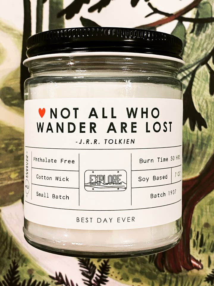 Not All Who Wander Are Lost Candle for wholesale by Rambling Caravan