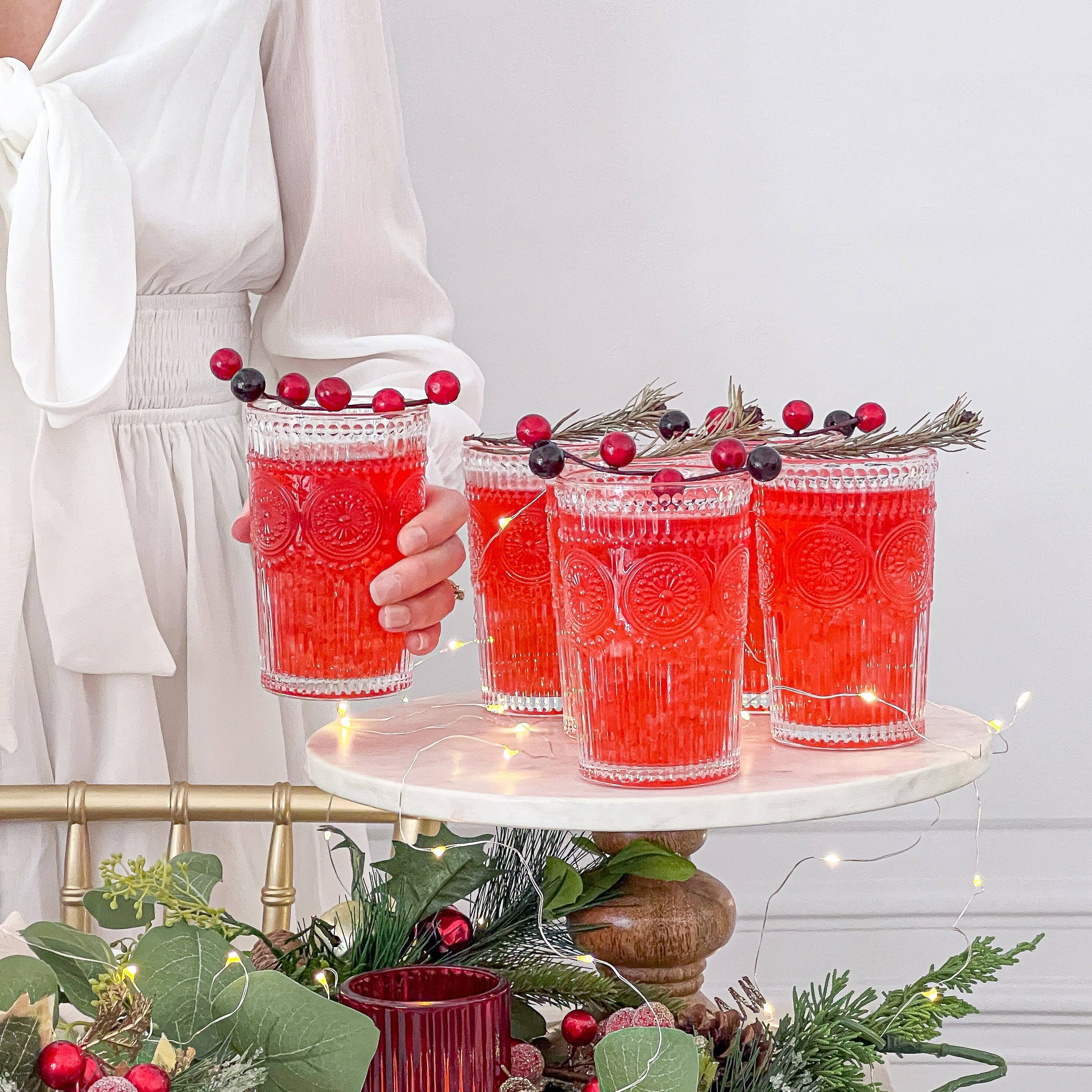 Kate Aspen - Vendita all'ingrosso Bicchiere/tazza - Set 6 Bicchieri Vintage Trasparenti Testurizzati da 13 oz (circa 385 ml)6