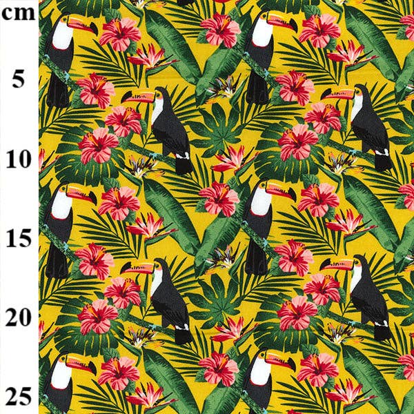 Furoshiki Wrap Company - Wholesale Flat Wrap - Furoshiki / Eco Wrapping Paper / Reusable Gift Wrap  - Tropical Toucan, Yellow2