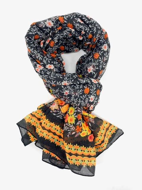 Maison Unik Accessoires - Vendita all'ingrosso Sciarpa - Donna - Foulard quadrato donna Motivo liberty 100% poliestere effetto lana1