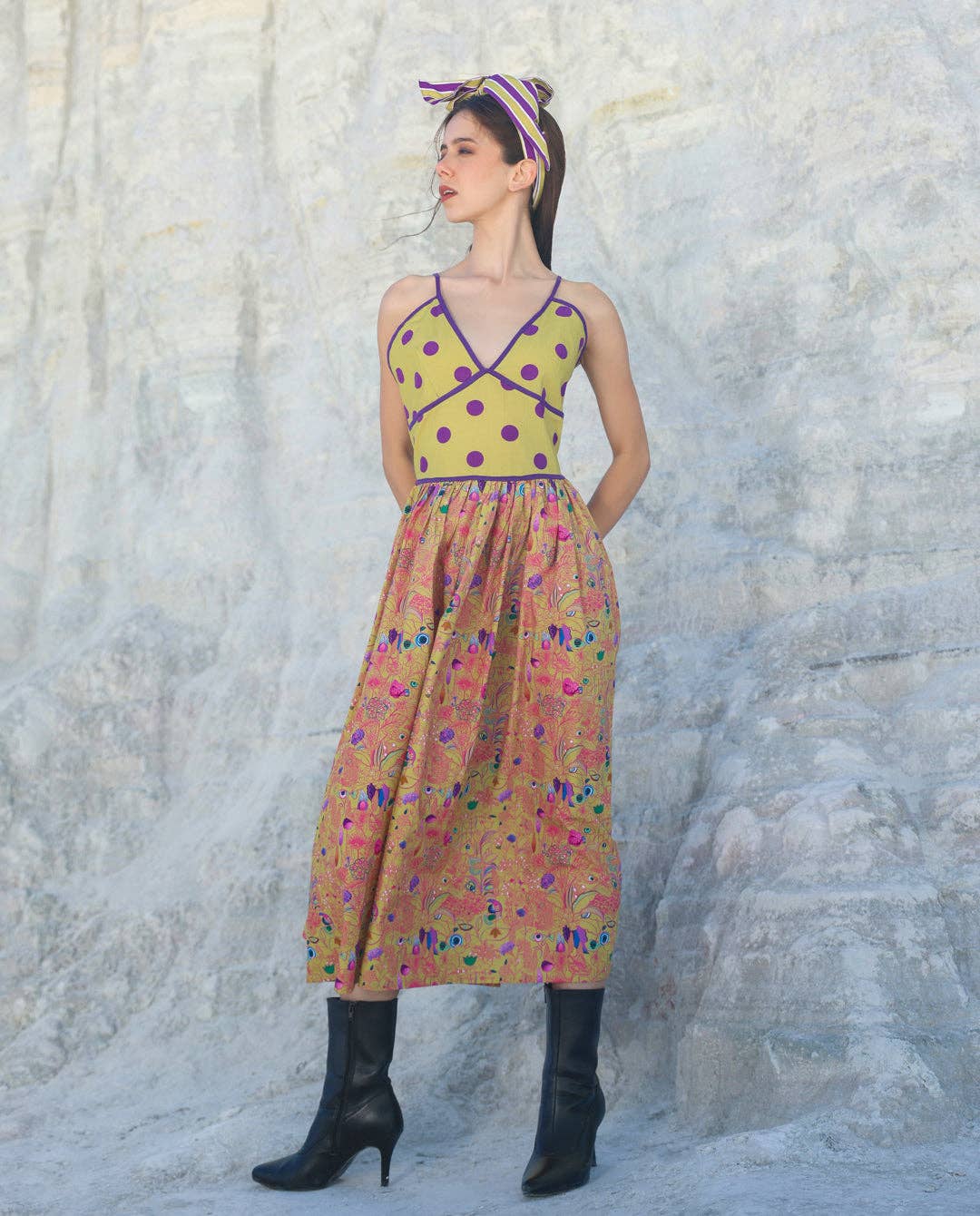 Multi Candy blossom Midi dress for wholesale on Faire2