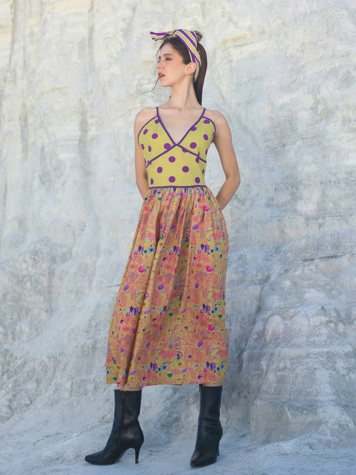 Multi Candy blossom Midi dress for wholesale on Faire2