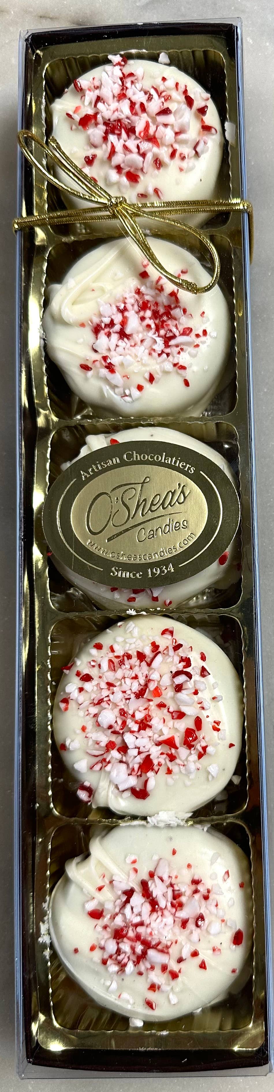 O'Shea's Candies Sweet Shop - Wholesale Chocolate Covered Sweets -  5 Pack O’Oreo “White Choc Peppermint” Upscale Tray7