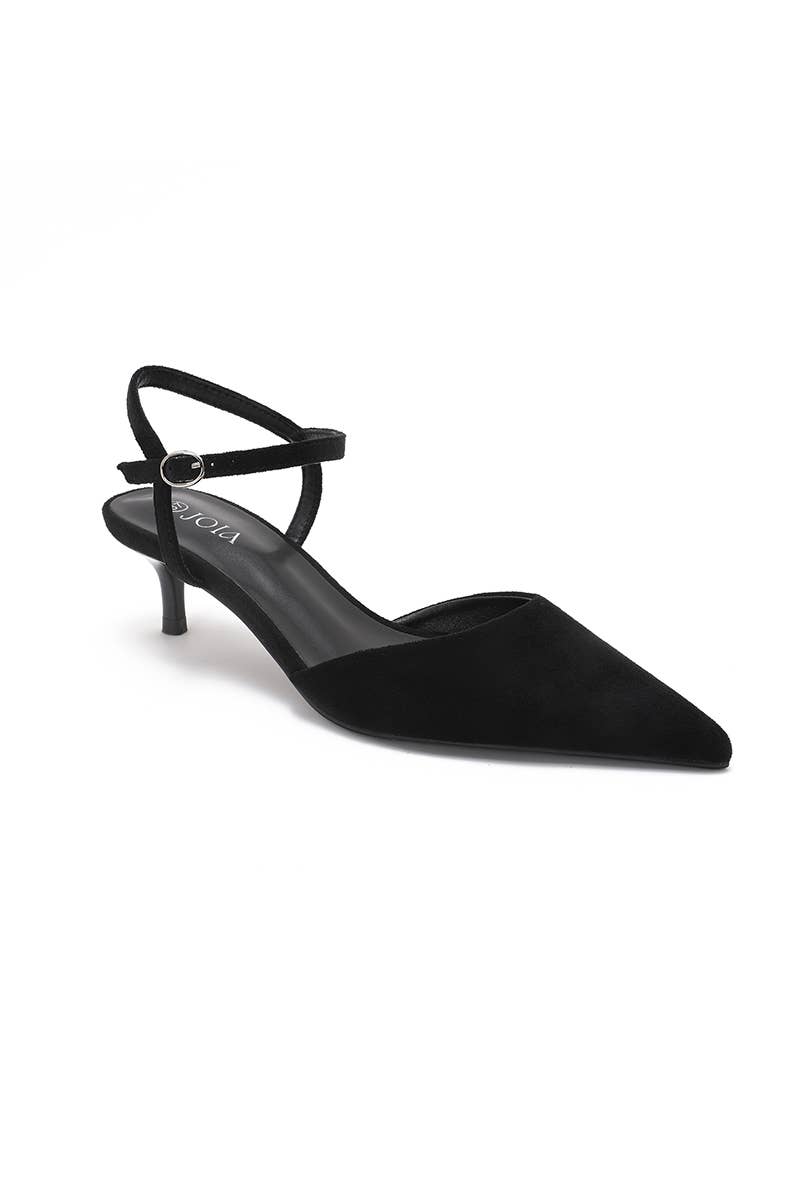 Joia Paris - Wholesale Low Heels - Women's - Pointed low-heeled pumps, ankle strap H8-1005E6