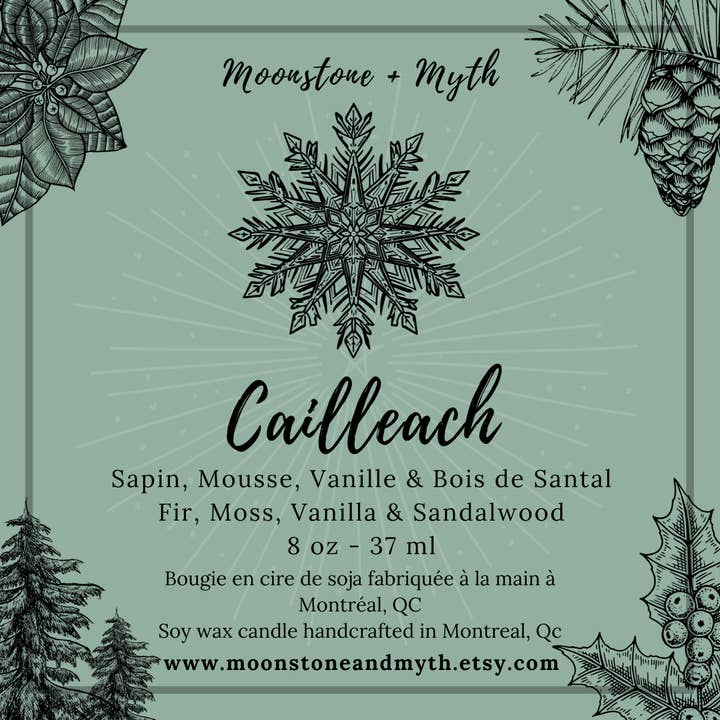 Cailleach, 100% soy wax scented candle for wholesale by Moonstone and Myth