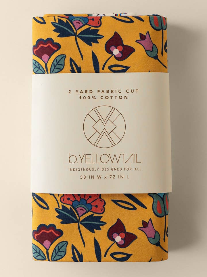 Bomuldsstof - Mountain Crow Florals Gul for engroshandel hos B.Yellowtail