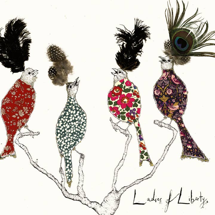 Ladies of Liberty Bird Card for wholesale by Anna Wright Ltd
