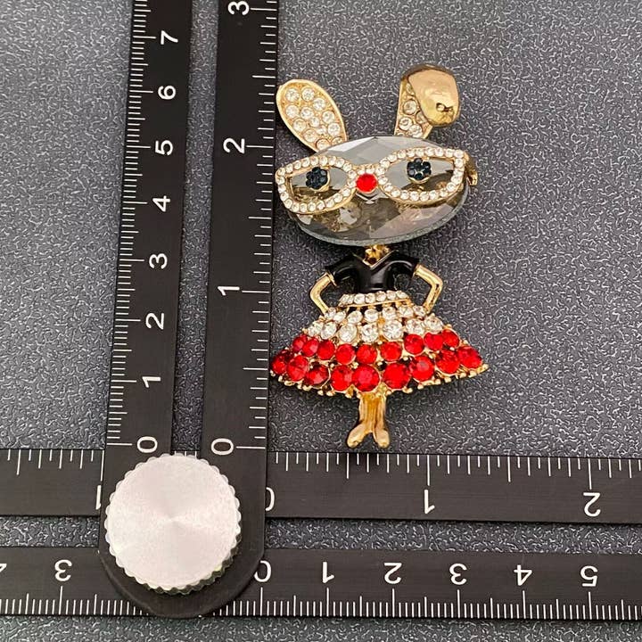 Mio Queena - Vendita all'ingrosso Spille - Spilla Creativa a Forma di Coniglio con Strass4