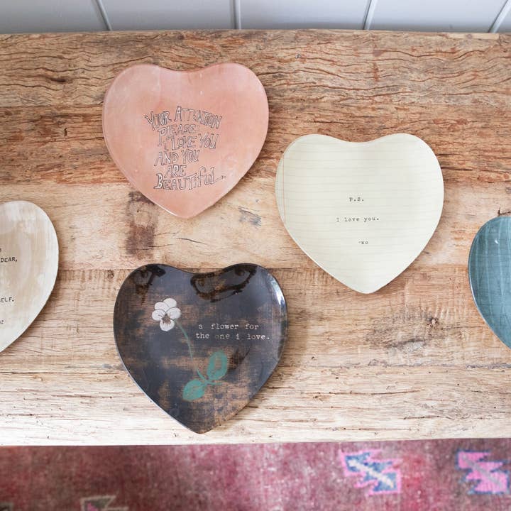 Sugarboo & Co - Wholesale Decorative Plate/Dish/Bowl - Love You Madly Small Heart Decoupage Plate
