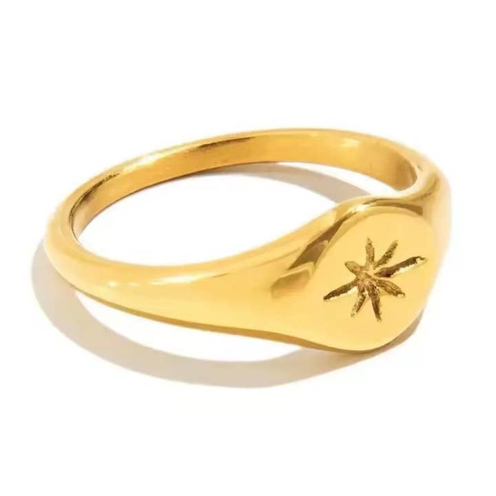 North Star Signet Ring for wholesale by Animira Jewels