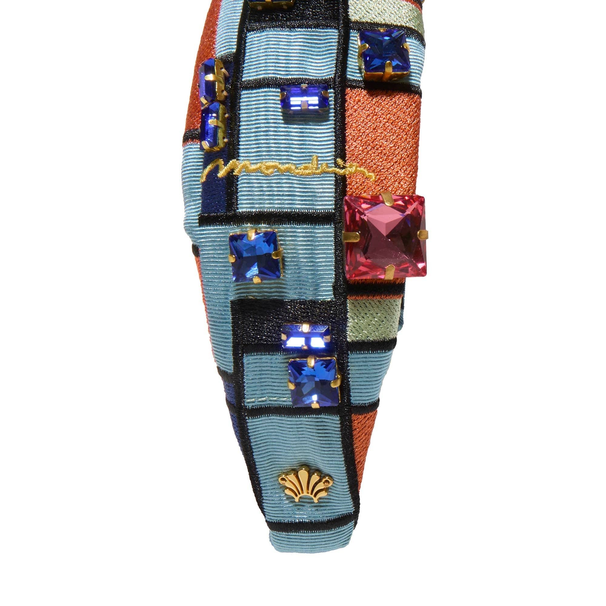 Lele Sadoughi - Wholesale Fashion Headband - Women's - COMPOSITION THE MET X LELE KNOTTED MONDRIAN EMBROIDERED HEADBAND2