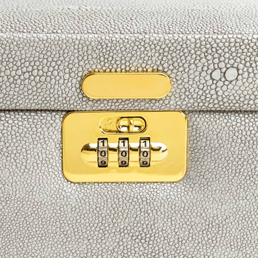 snugbox - Vente Boîte/rangement à bijoux - Boîte de rangement pour bijoux haut de gamme avec serrure en gris1