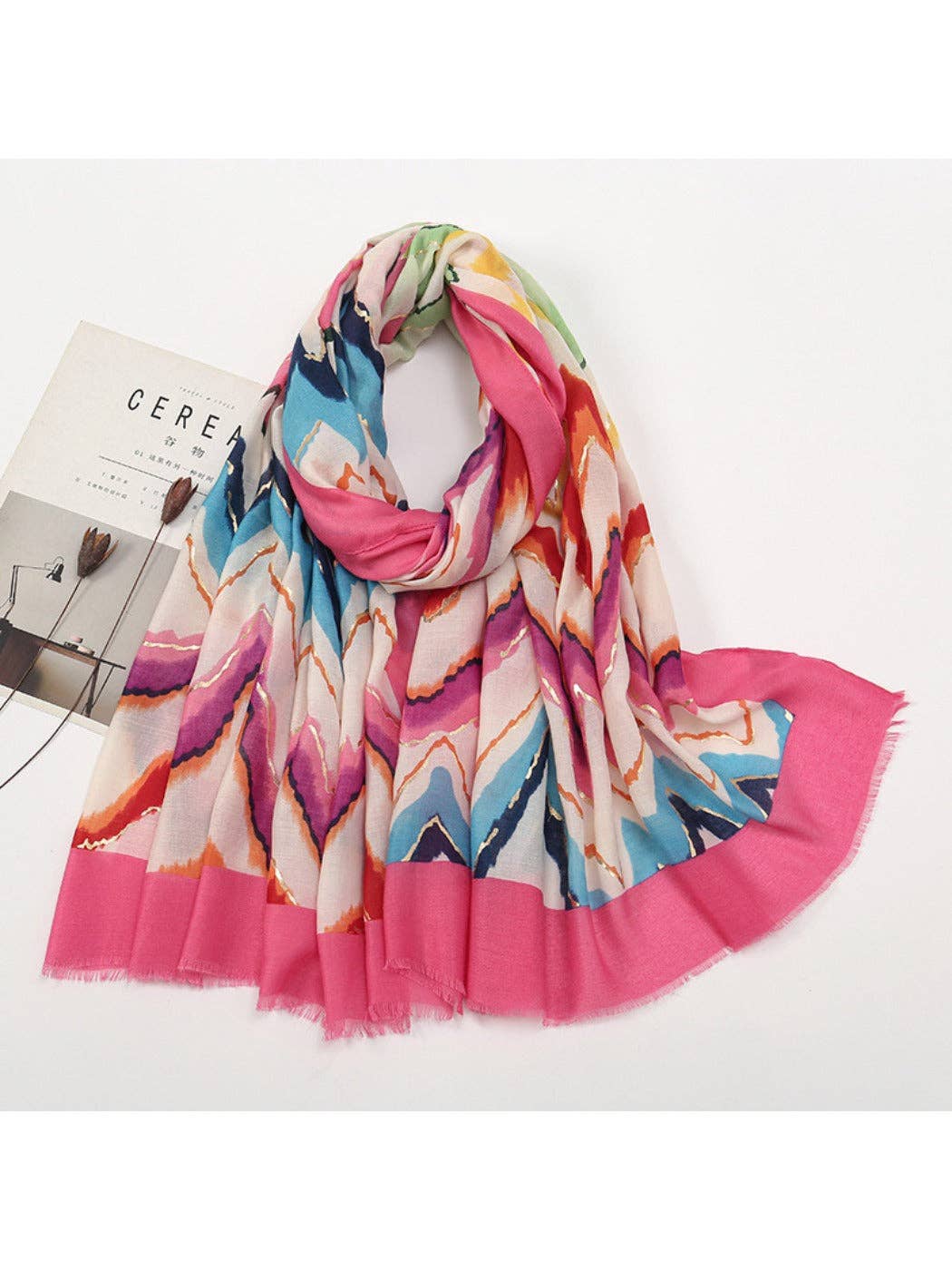 Funkyrel® Atzbranding Limited – wholesale Scarf – Women's – Scarvii - Color-Blocked Shawl Scarf with Tassels - Stylish & Versatile4