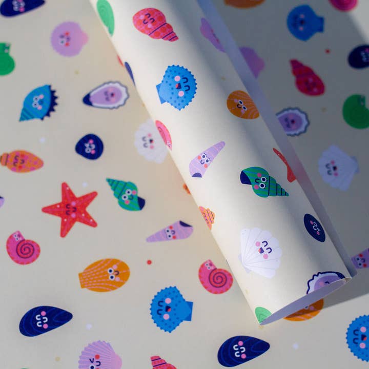 Studio Boketto - Wholesale Flat Wrap - Shells Gift Wrap | Shell Wrapping Paper | Coastal Gifts
1