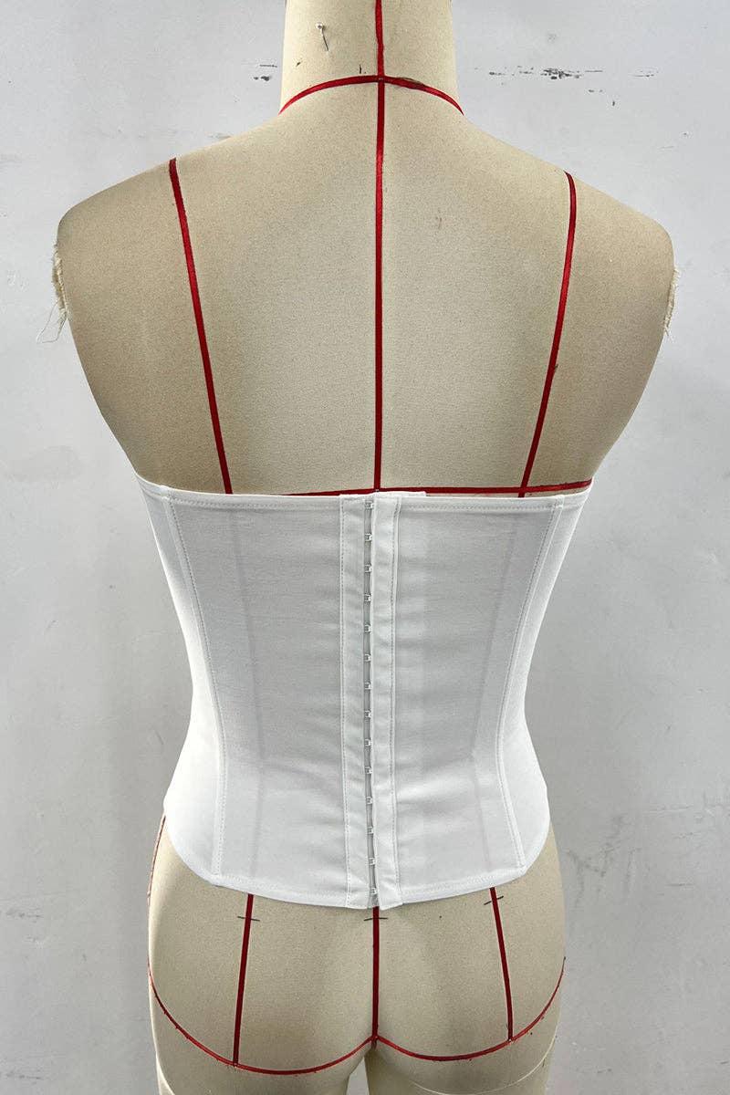 Mccolin - Wholesale Corset - Women's - Chic Tie-Front Corset Top3
