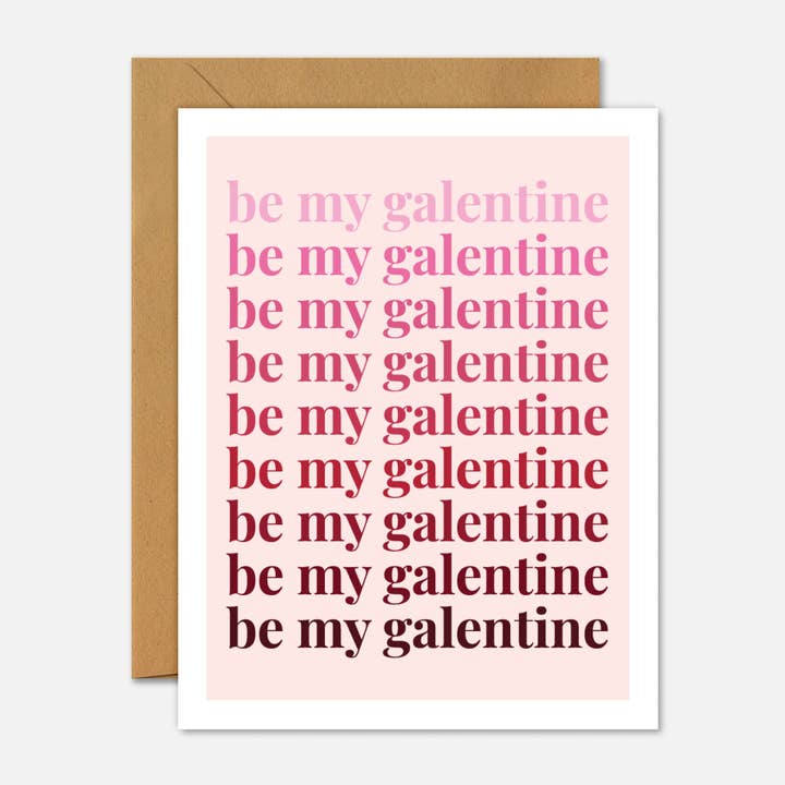 Footnotes - Wholesale Valentine's Day Card - Be My Galentine Gradient - Galentine's Day Card