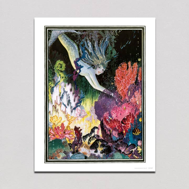 Mermaid With Coral - Mermaids Print for wholesale by Laughing Elephant
