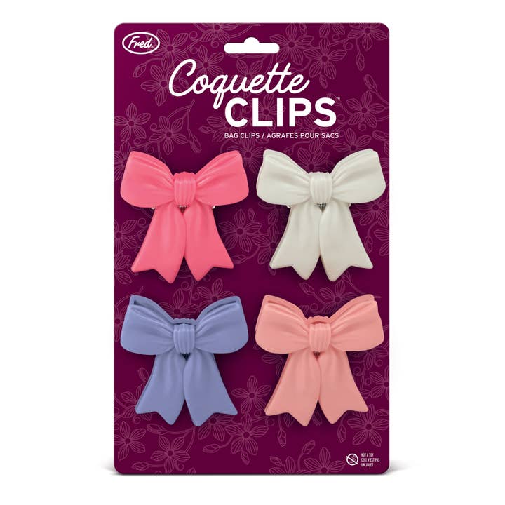 COQUETTE CLIPS - Bow Bag Clips - Set of 4 for wholesale by Fred & Friends