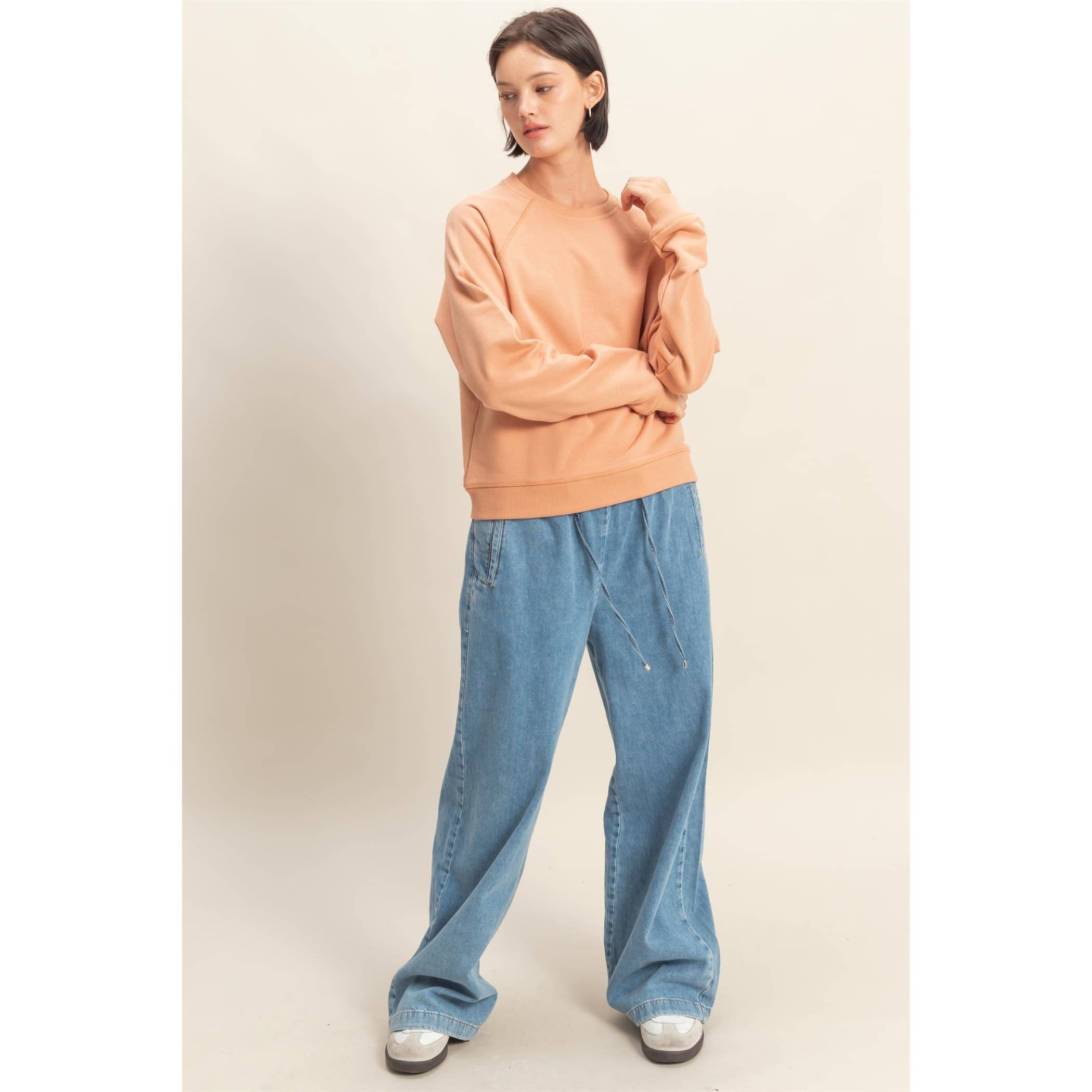 HYFVE - Vendita all'ingrosso Felpa - Donna - Felpa Comoda con Girocollo e Maniche Raglan15