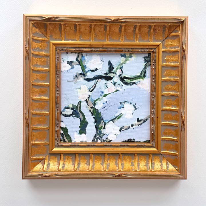 Floral contemporain, impression d'art encadrée sur toile pour la vente par Green Barn Studio