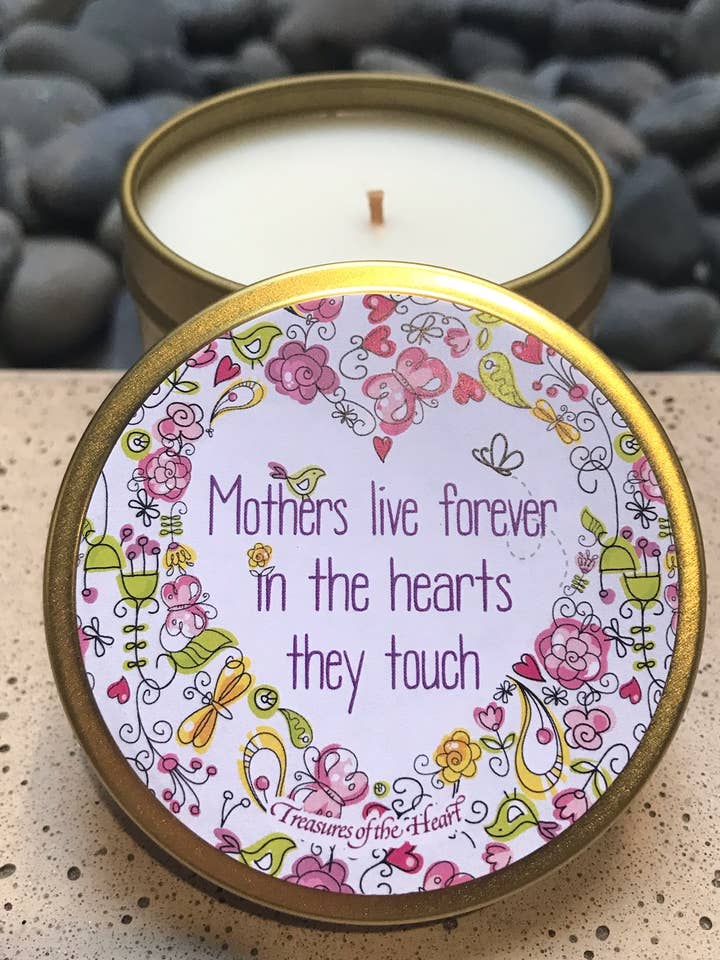 Mothers Live Forever in the Hearts They Touch Candle for wholesale by Treasures of the Heart