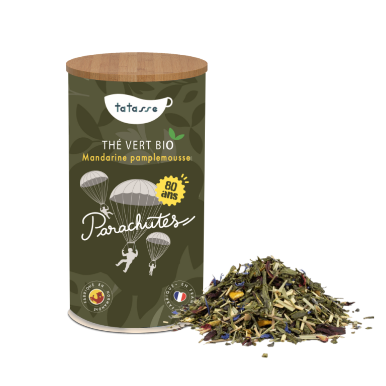 Tatasse – wholesale Hälsoté/Detoxté – Parachutes – Ekologiskt grönt te med blodapelsin, granatäpple och mandarin0