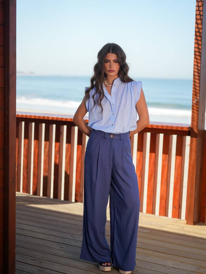 Wide Linen Trousers for wholesale by GUIMANOS