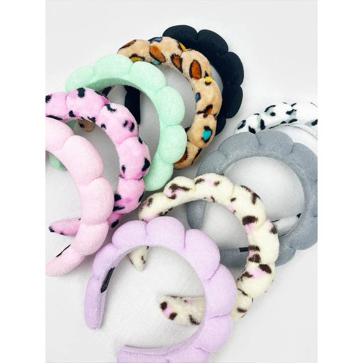 Leopard and Solid Mix of Spa Headband for wholesale on Faire7