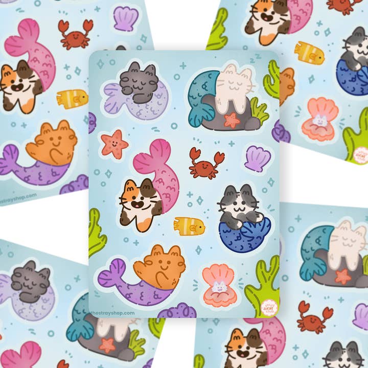 The Stray Shop - Wholesale Sticker - MerCats Sticker Sheet1