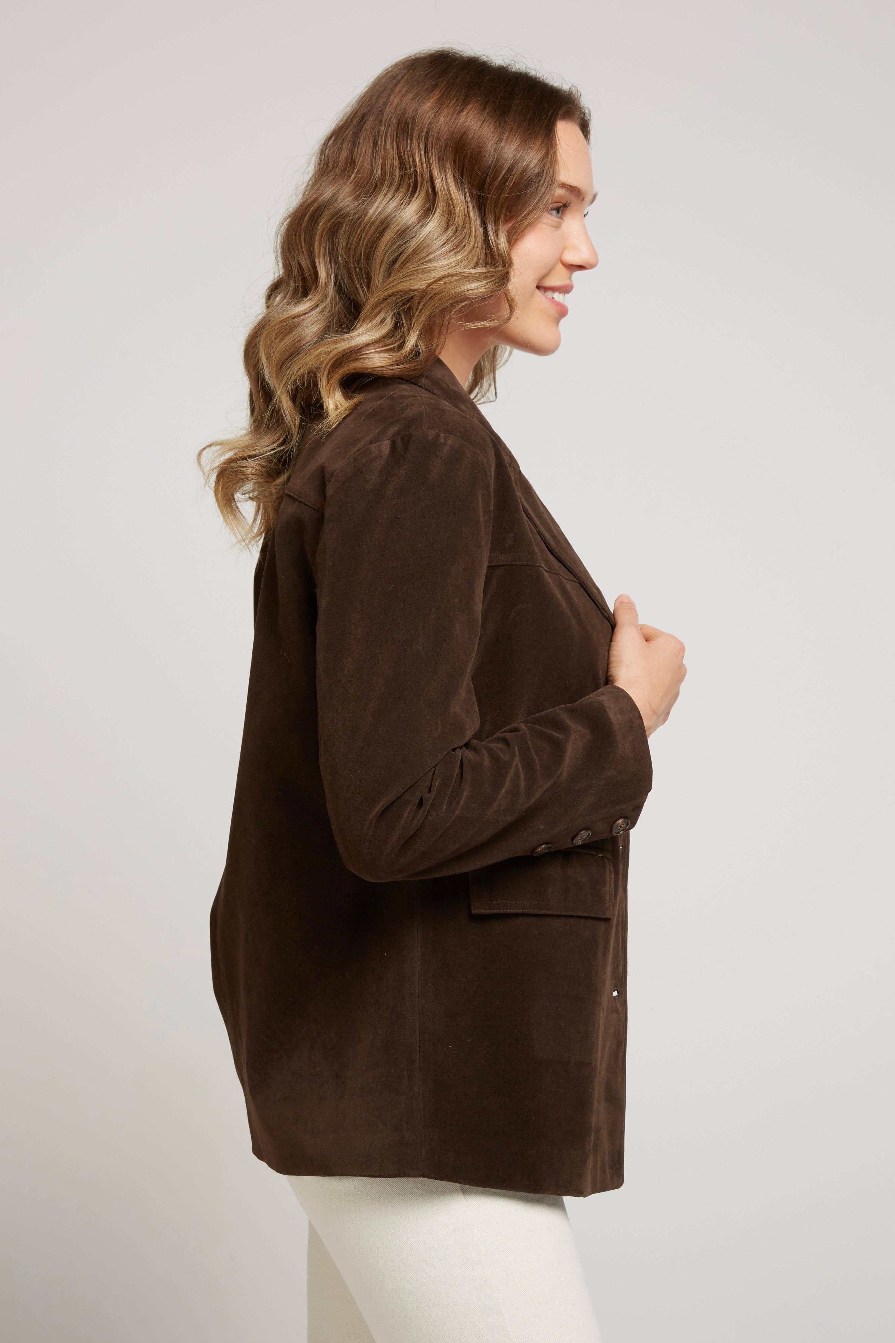 Andy & Lucy - Wholesale Jacket - Women's - WHITNEY - Blazer jacket with aged leather effect1