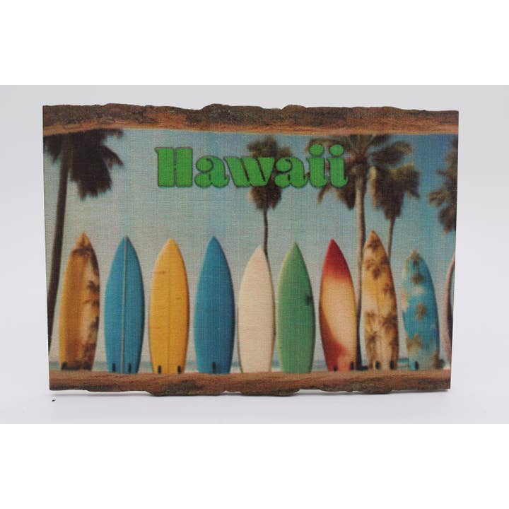 Hawaii Surfboards Live Wood Postcards, Magnets and Tags for wholesale by DaydreamHQ
