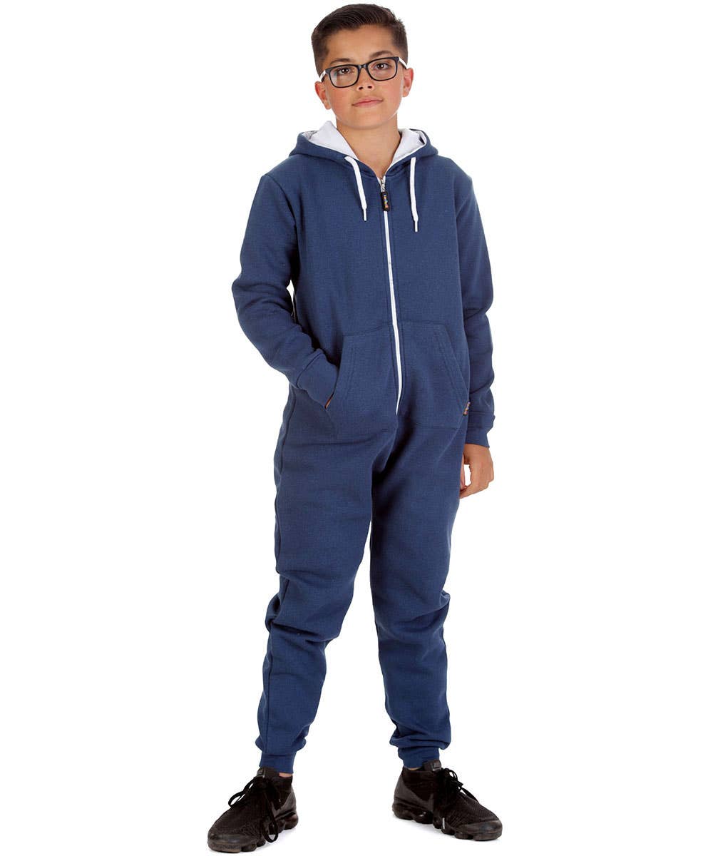 Trendy Toggs Kids Navy Blue Zip Up Onesie for wholesale on Faire0