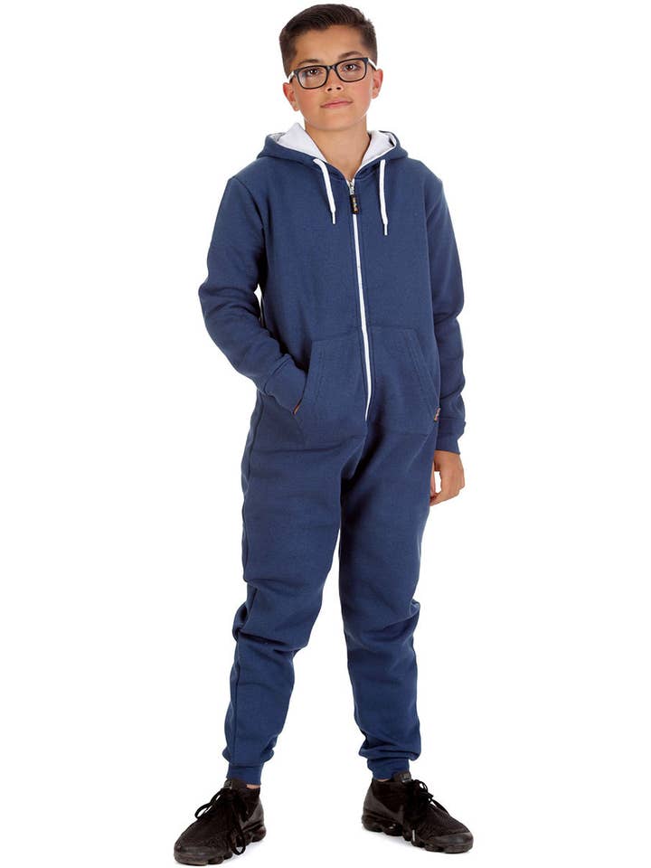 Trendy Toggs Kids Navy Blue Zip Up Onesie for wholesale on Faire0