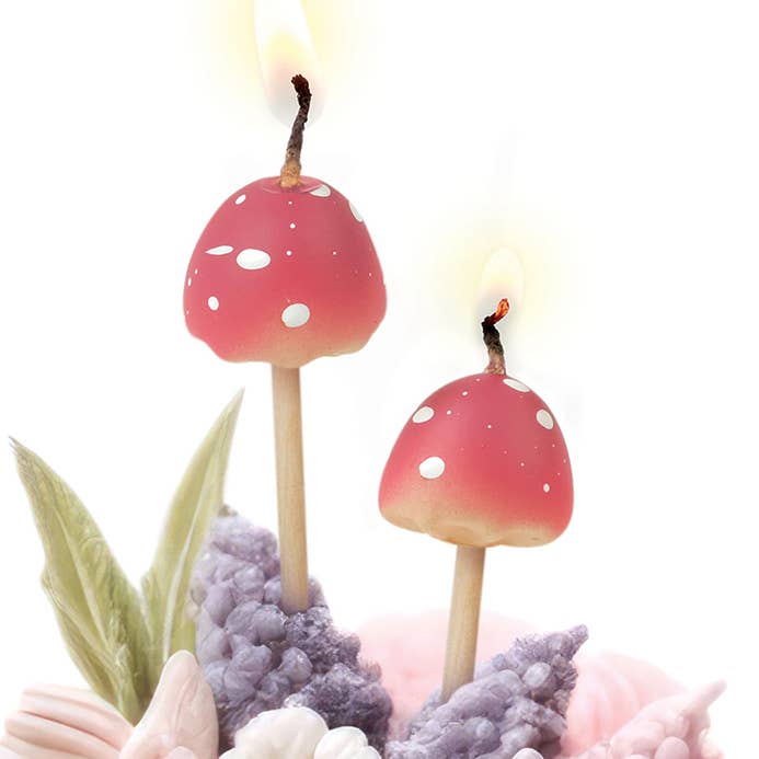Fred Pack of 10 Mushroom Cake Candles for wholesale by Nibble Distributors Ltd