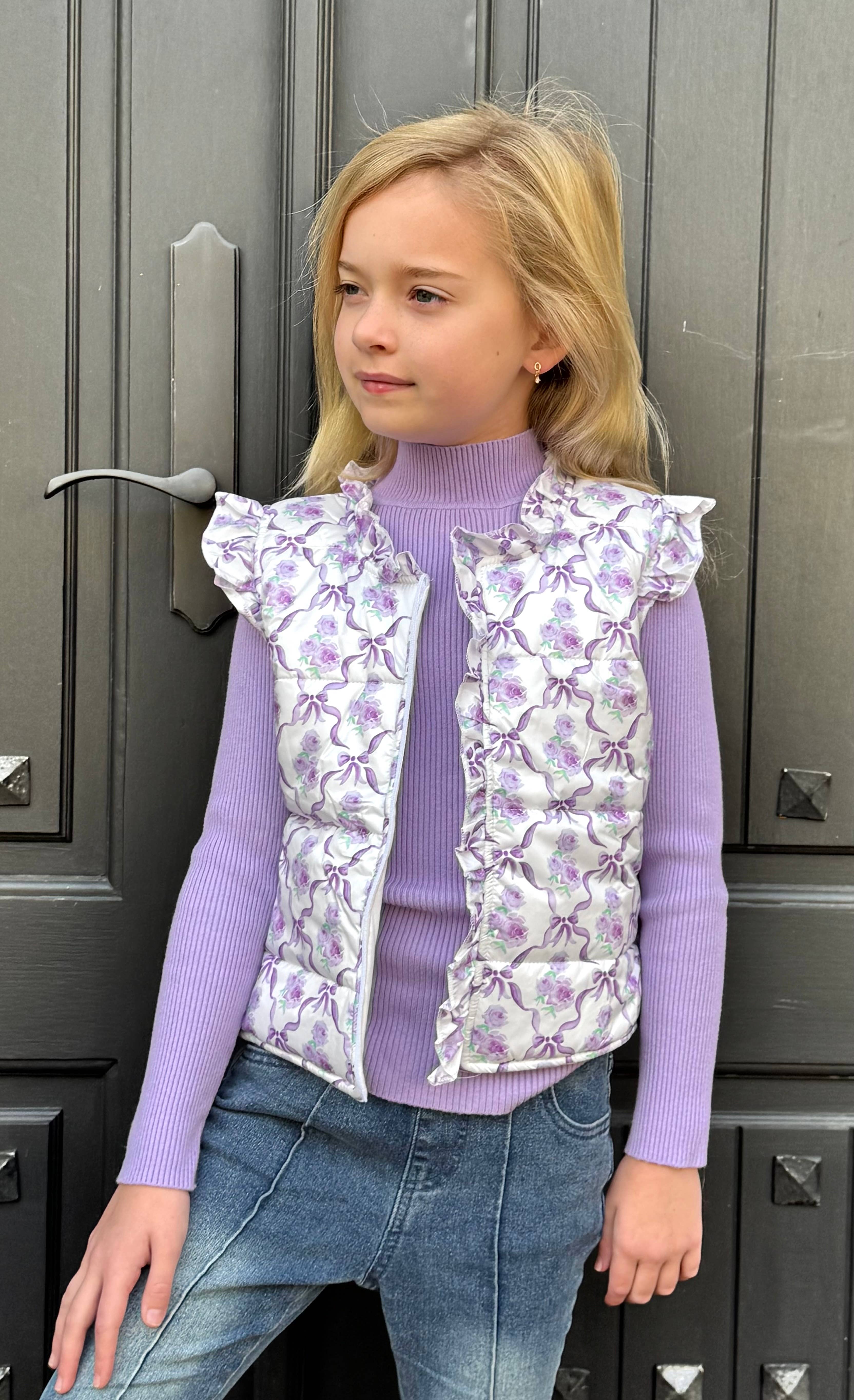 Clover Cottage - Wholesale Outerwear Vest - Kids - Violet Vine Girls Vest6