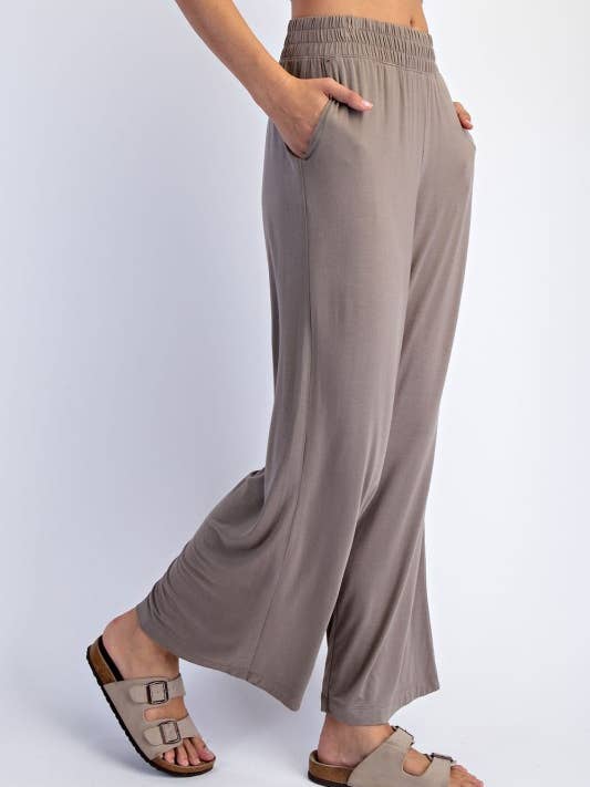 P5764PL37-Plus Size Cropped Viscose Modal Wide Leg Pants for wholesale by Sunday Morning