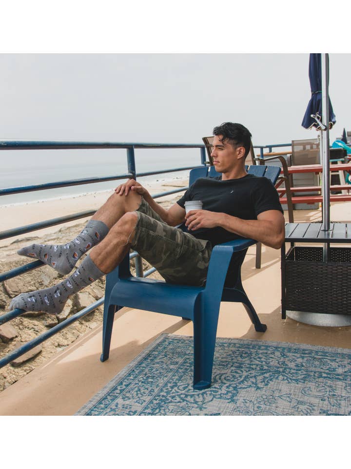 Med Gray Heather Memoi kaffe tid mænds bambus besætningen sokker for engroshandel på Faire3